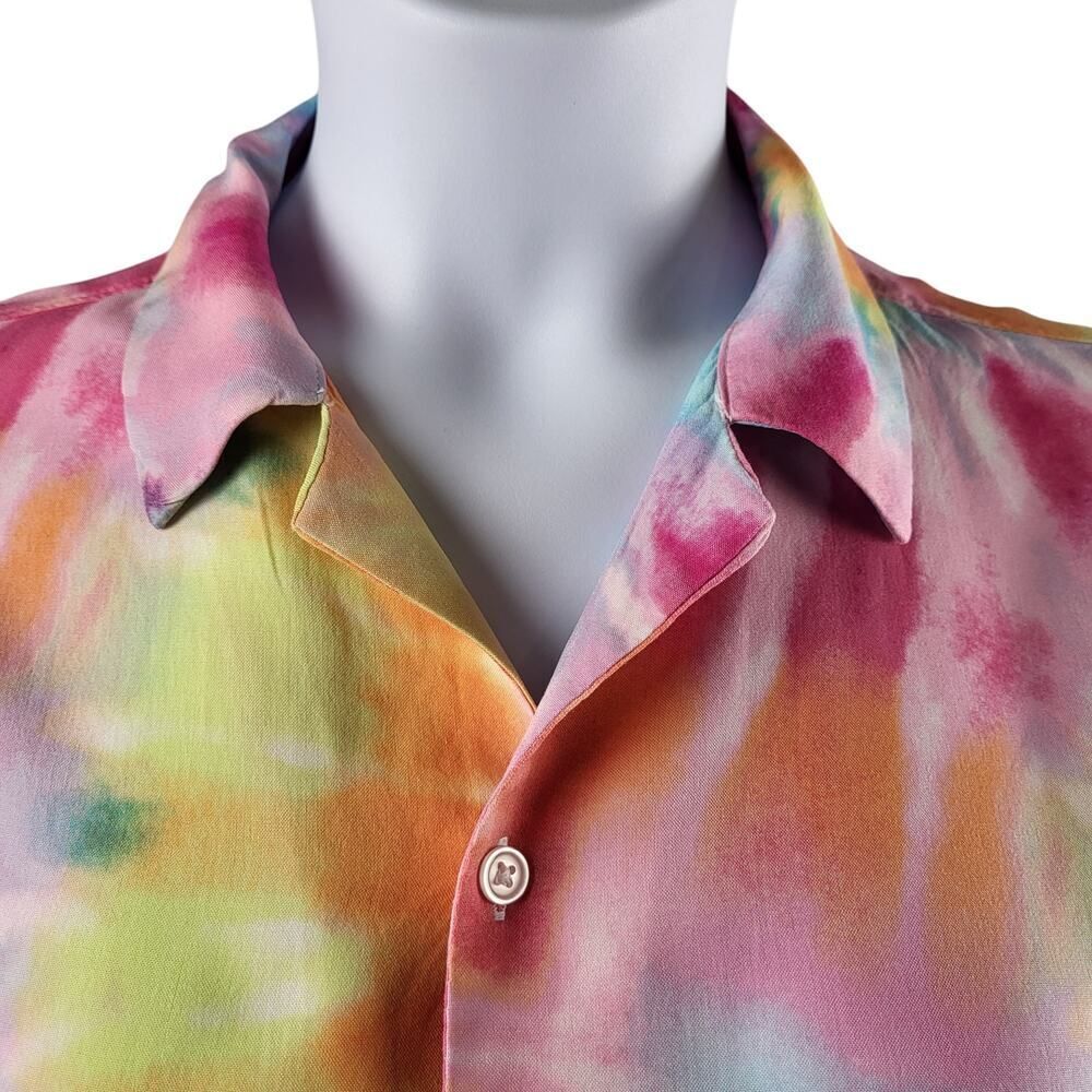 No Boundaries Men's Size Large (42-44} Multicolor Tie Dye Shirt Short Sleeve - Picture 8 of 13
